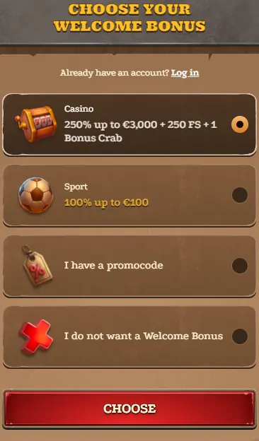Welcome Bonus Clubhouse casino 
